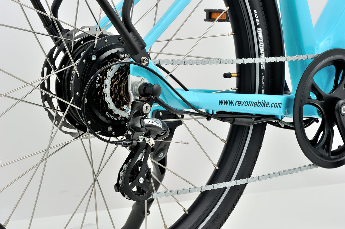 Revom U1 All Terrain Electric Bike 36V 250W 15Ah 540Wh LG Battery 27.5in Wheels Turquoise