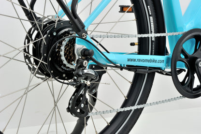 Revom U1 All Terrain Electric Bike 36V 250W 15Ah 540Wh LG Battery 27.5in Wheels Turquoise