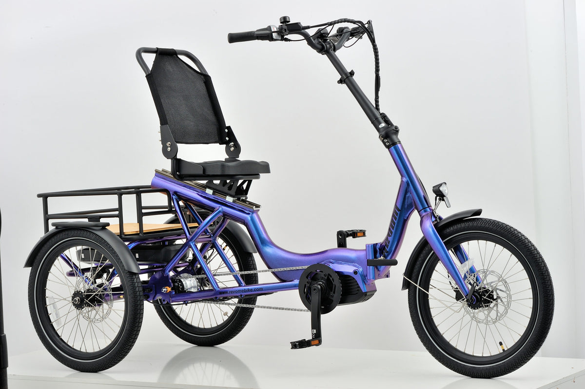 Revom T4F Semi Recumbent Folding Electric Tricycle – 85Nm Motor, 48V 15Ah Battery & 20″ Wheels