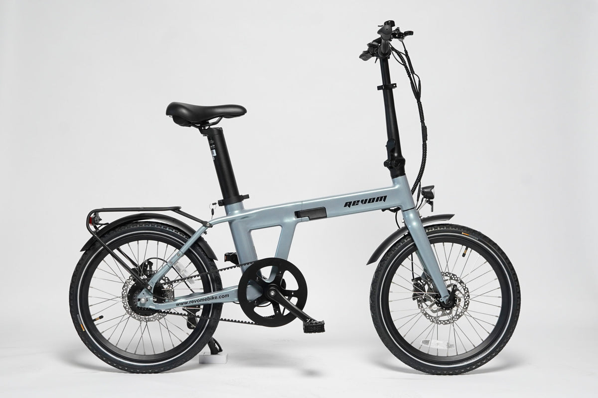 Revom Magi Pro Folding Electric Bike – Lightweight 250W E-Bike with Torque Sensor, Belt Drive & Rack