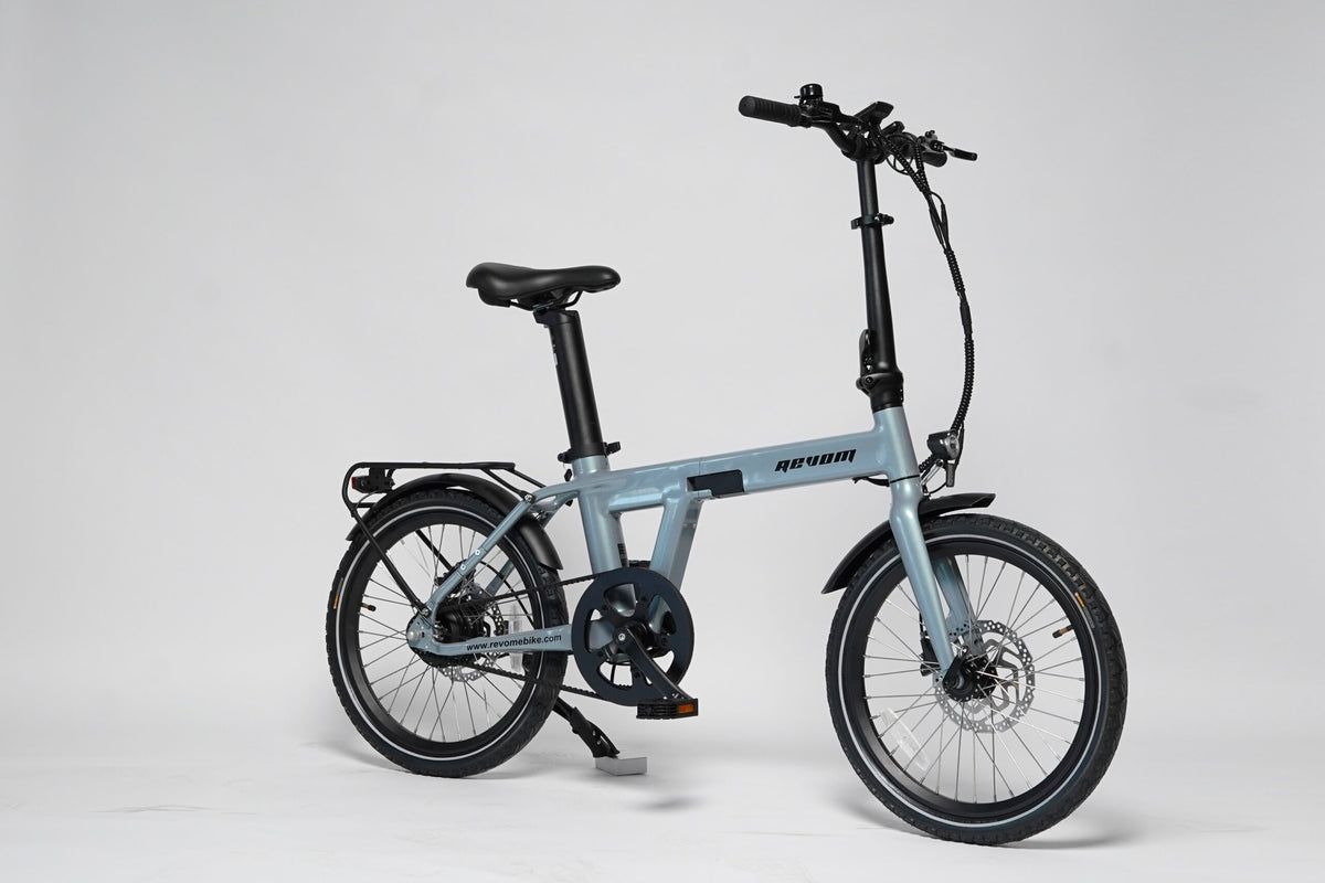 Revom Magi Pro Folding Electric Bike – Lightweight 250W E-Bike with Torque Sensor, Belt Drive & Rack