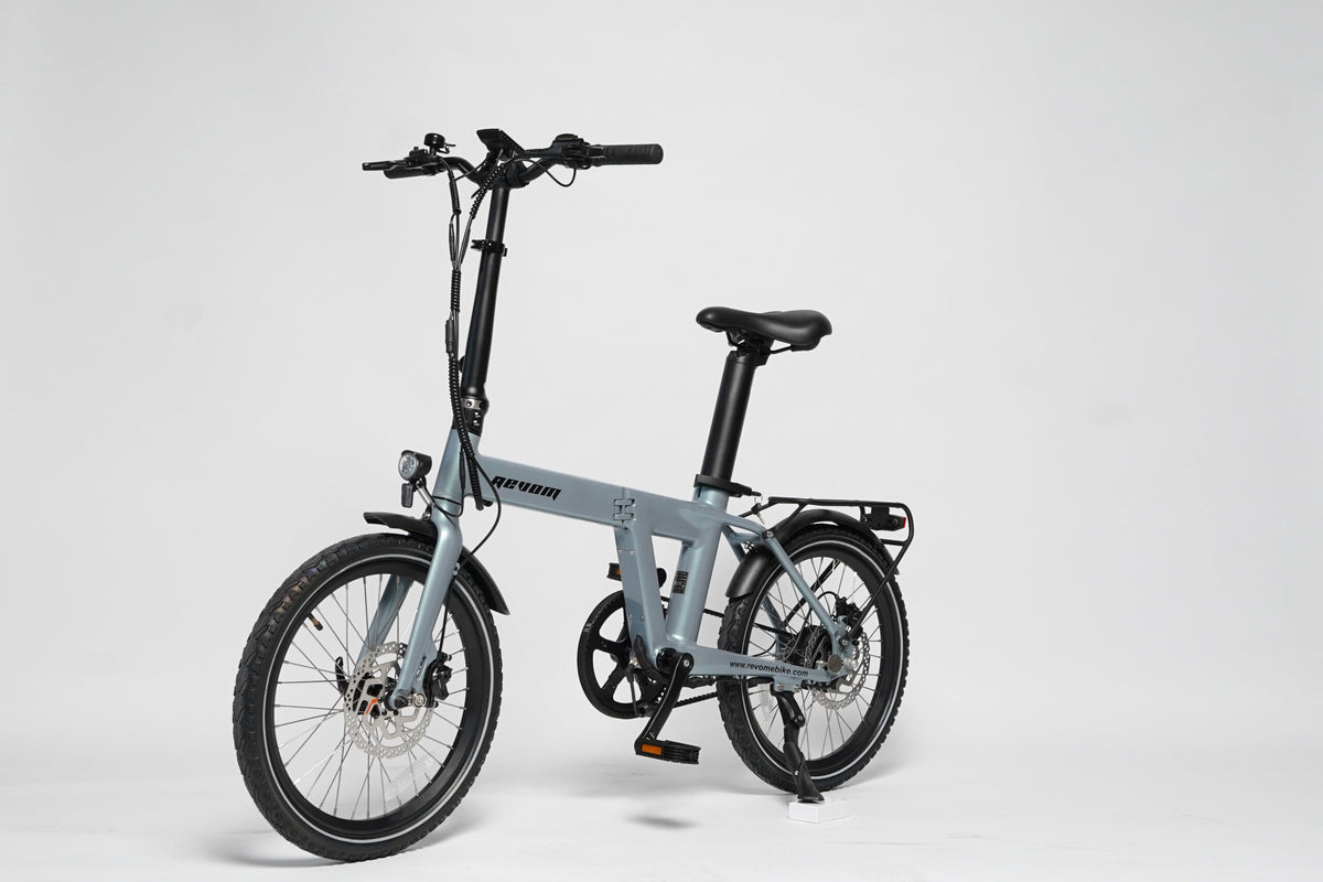 Revom Magi Pro Folding Electric Bike – Lightweight 250W E-Bike with Torque Sensor, Belt Drive & Rack