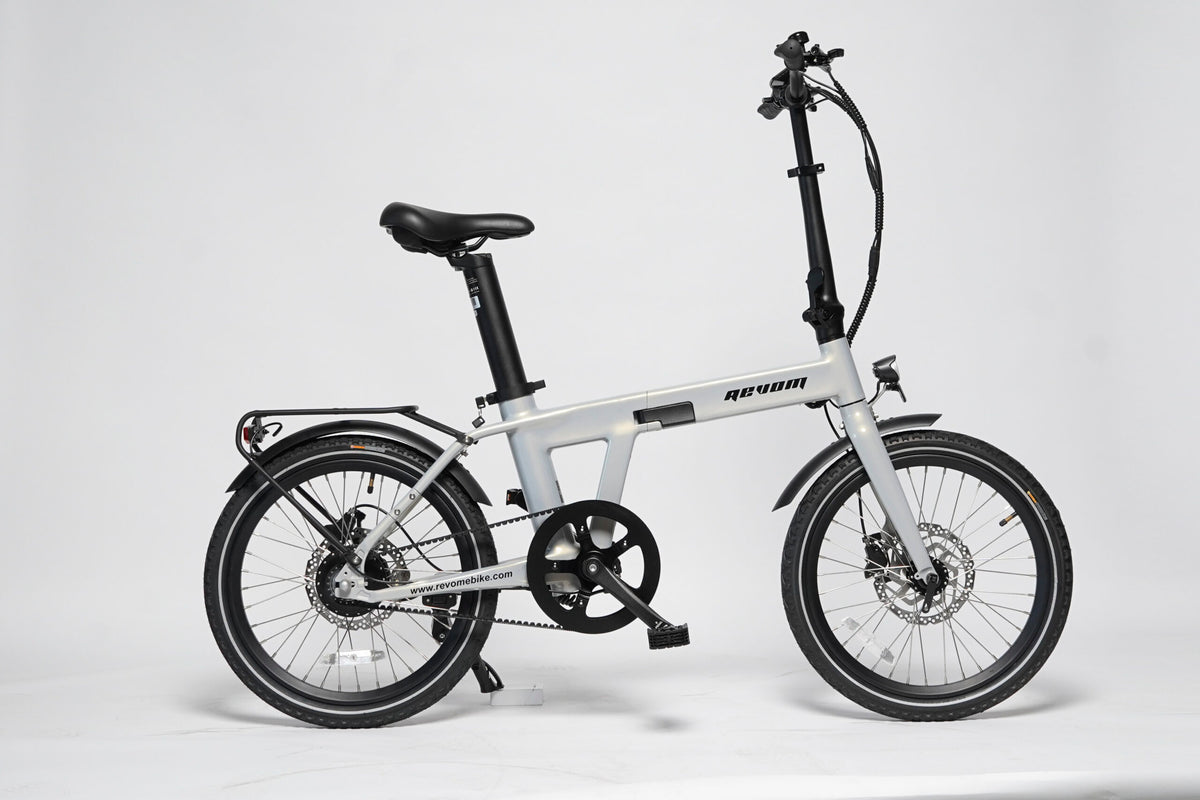 Revom Magi Pro Folding Electric Bike – Lightweight 250W E-Bike with Torque Sensor, Belt Drive & Rack