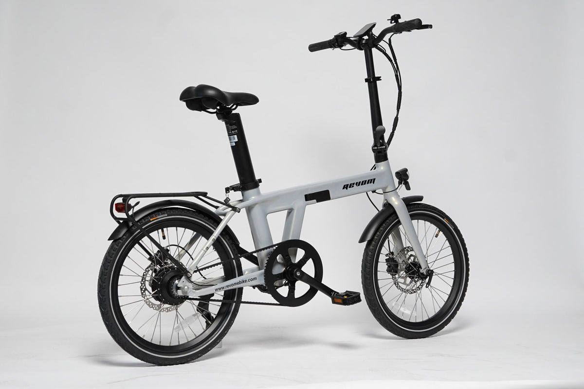 Revom Magi Pro Folding Electric Bike – Lightweight 250W E-Bike with Torque Sensor, Belt Drive & Rack