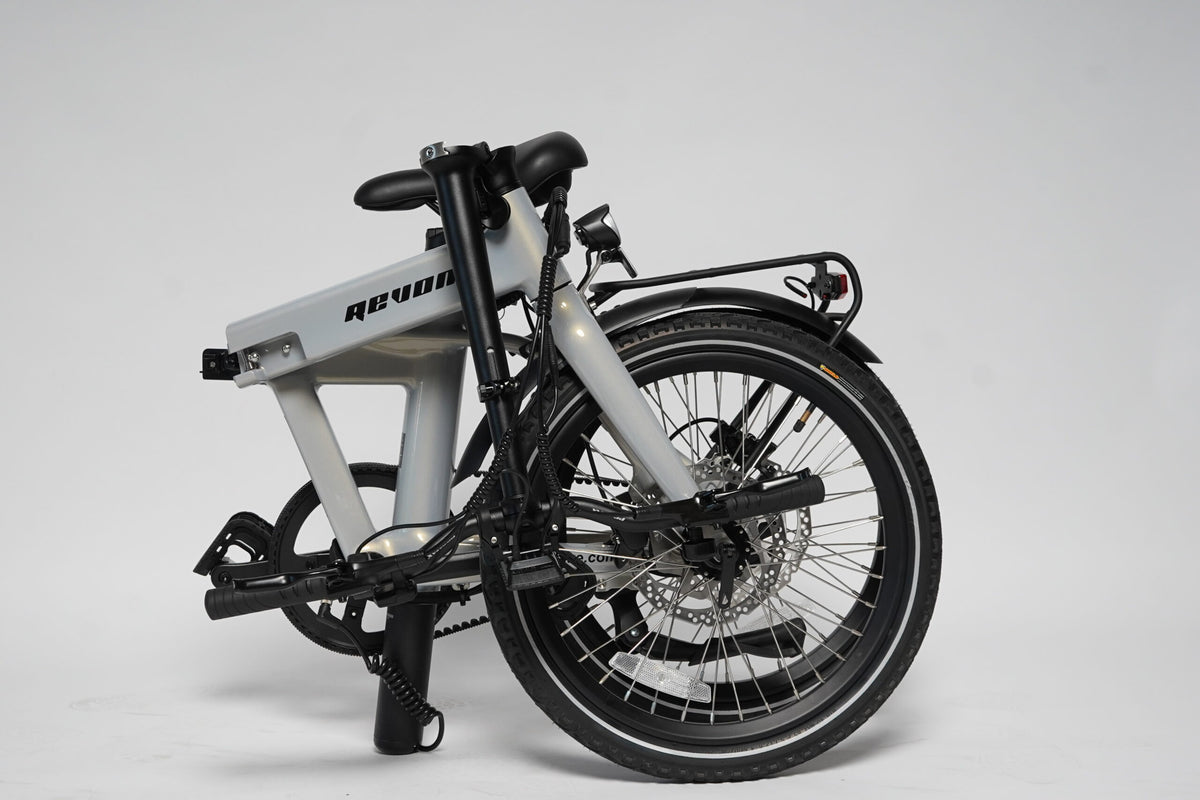 Revom Magi Pro Folding Electric Bike – Lightweight 250W E-Bike with Torque Sensor, Belt Drive & Rack