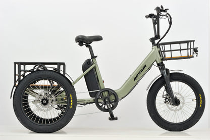Revom T1 Urban Electric Tricycle 48V 250W 720Wh Battery Folding Handlebars Front & Rear Crates