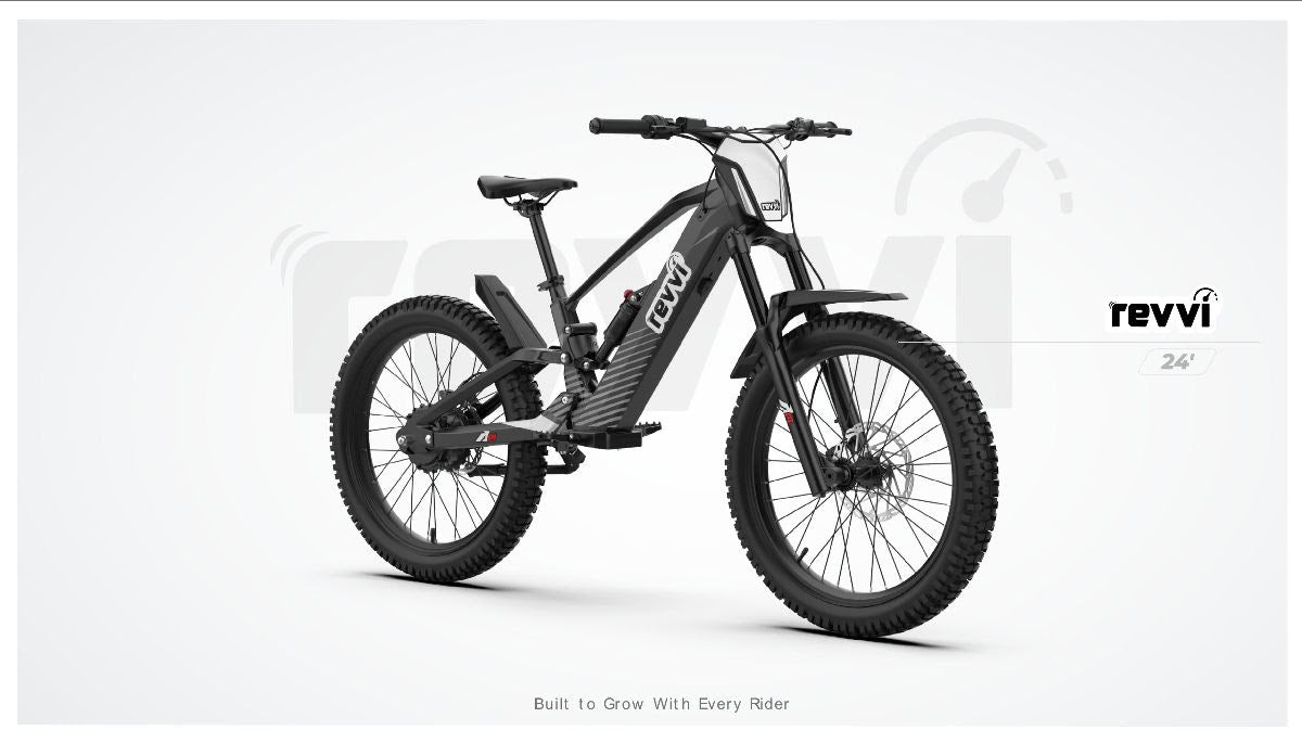 Revvi 24″ Electric Motor Bike – 48V 1500W Motor, Full Suspension & 30MPH Top Speed