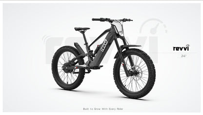 Revvi 24″ Electric Motor Bike – 48V 1500W Motor, Full Suspension & 30MPH Top Speed