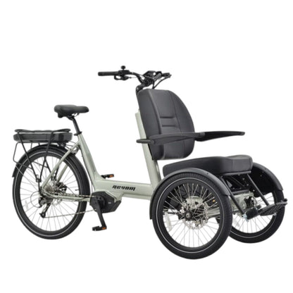 Revom T5 Electric Tricycle with Front Passenger Seat, 48V 250W Mid Drive Motor and 15Ah LG Battery