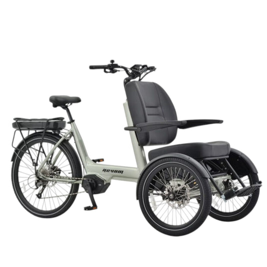 Revom T5 Electric Tricycle with Front Passenger Seat, 48V 250W Mid Drive Motor and 15Ah LG Battery