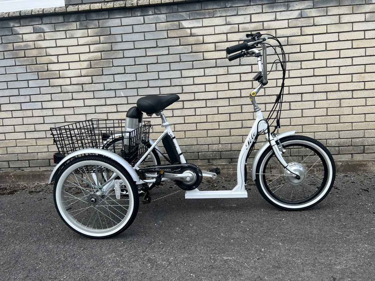 Electric Tricycle 20″ White e-Solo – 250W Brushless Motor, 36V 14Ah Battery & Twist Throttle