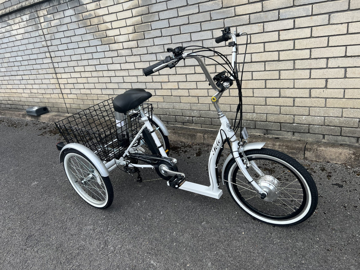 Electric Tricycle 20″ White e-Solo – 250W Brushless Motor, 36V 14Ah Battery & Twist Throttle
