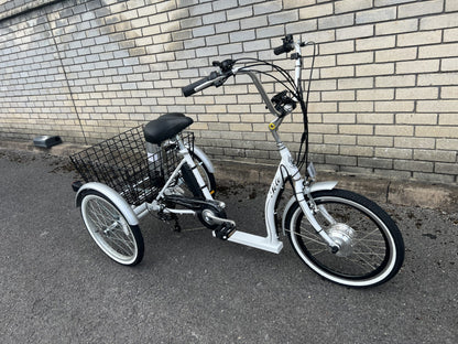 Electric Tricycle 20″ White e-Solo – 250W Brushless Motor, 36V 14Ah Battery & Twist Throttle