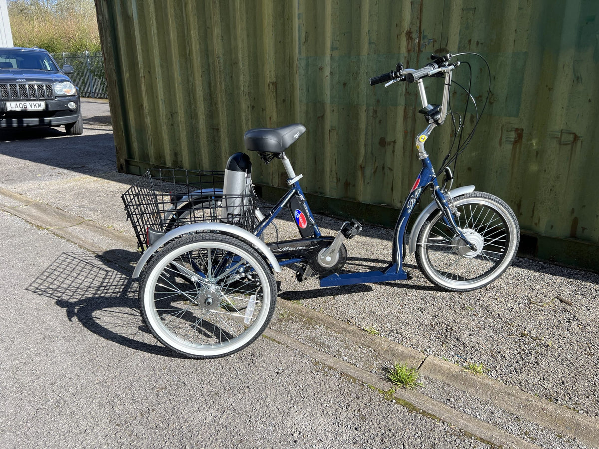 Electric Tricycle 20″ Blue e-Solo – 250W Brushless Motor, 36V 14Ah Battery & Twist Throttle