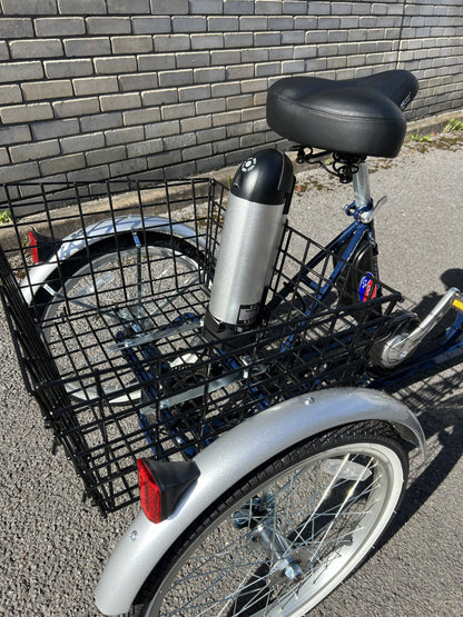 Electric Tricycle 20″ Blue e-Solo – 250W Brushless Motor, 36V 14Ah Battery & Twist Throttle