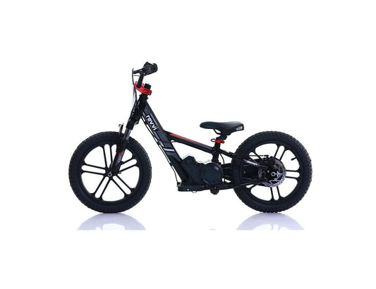Revvi 16″ Plus Kids Electric Balance Bike – 24V 250W Brushless Motor, Front Suspension & 3-Speed Settings