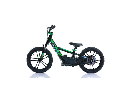 Revvi 16″ Plus Kids Electric Balance Bike – 24V 250W Brushless Motor, Front Suspension & 3-Speed Settings