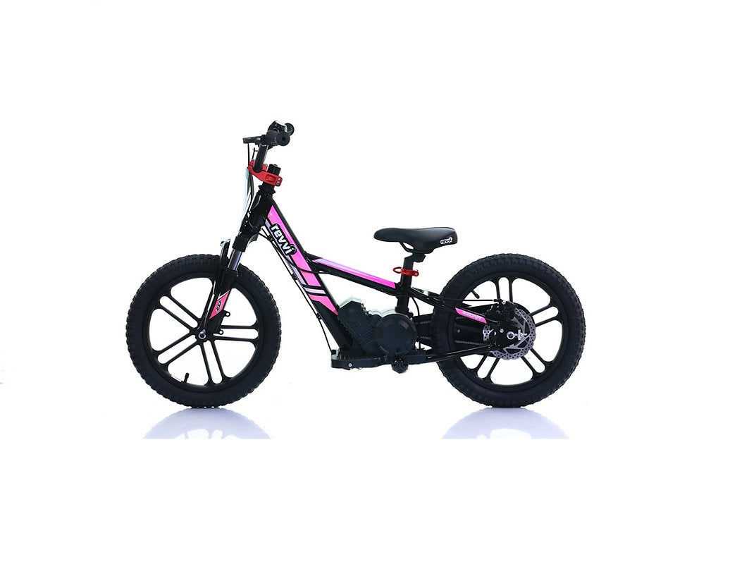 Revvi 16″ Plus Kids Electric Balance Bike – 24V 250W Brushless Motor, Front Suspension & 3-Speed Settings