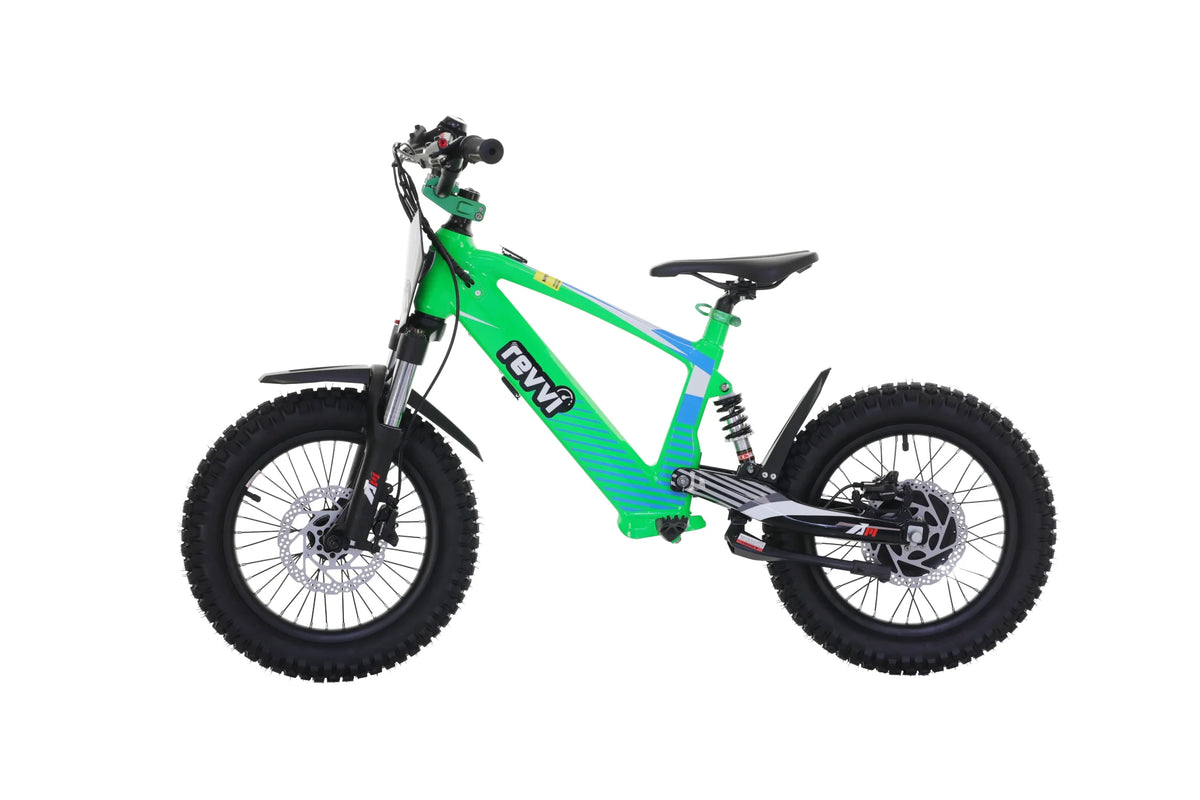 Revvi 16″ XL Kids Electric Motor Bike – 24V 600W Hub Motor, 3-Speed Settings & Off-Road Tyres